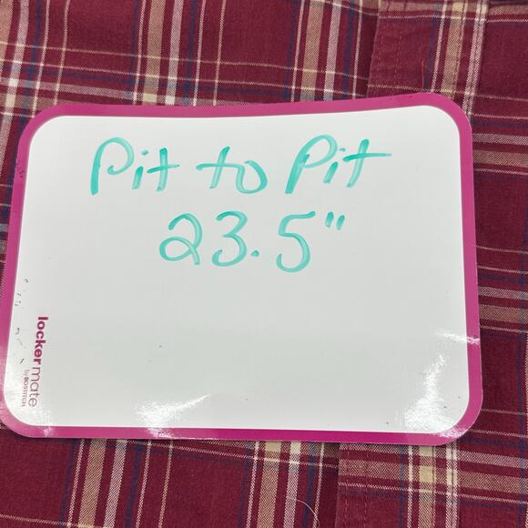 Wrangler Rugged Wear Red Plaid Button Up Shirt Mens Large Cabincore Work Utility - Picture 4 of 4